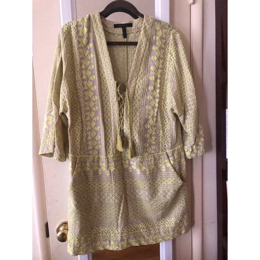 BCBG green/yellow knee length dress